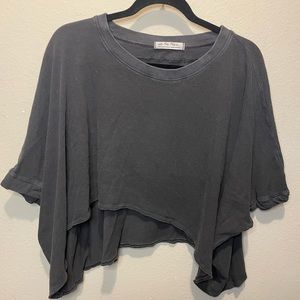 Free people black crop tee